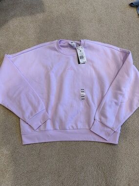 adidas Lavender Crew Sweatshirt with Subtle Logo